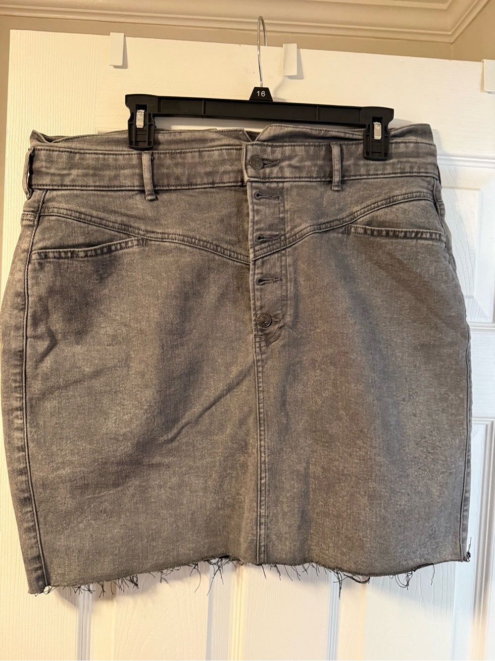 Express Gray Denim Mini Skirt
